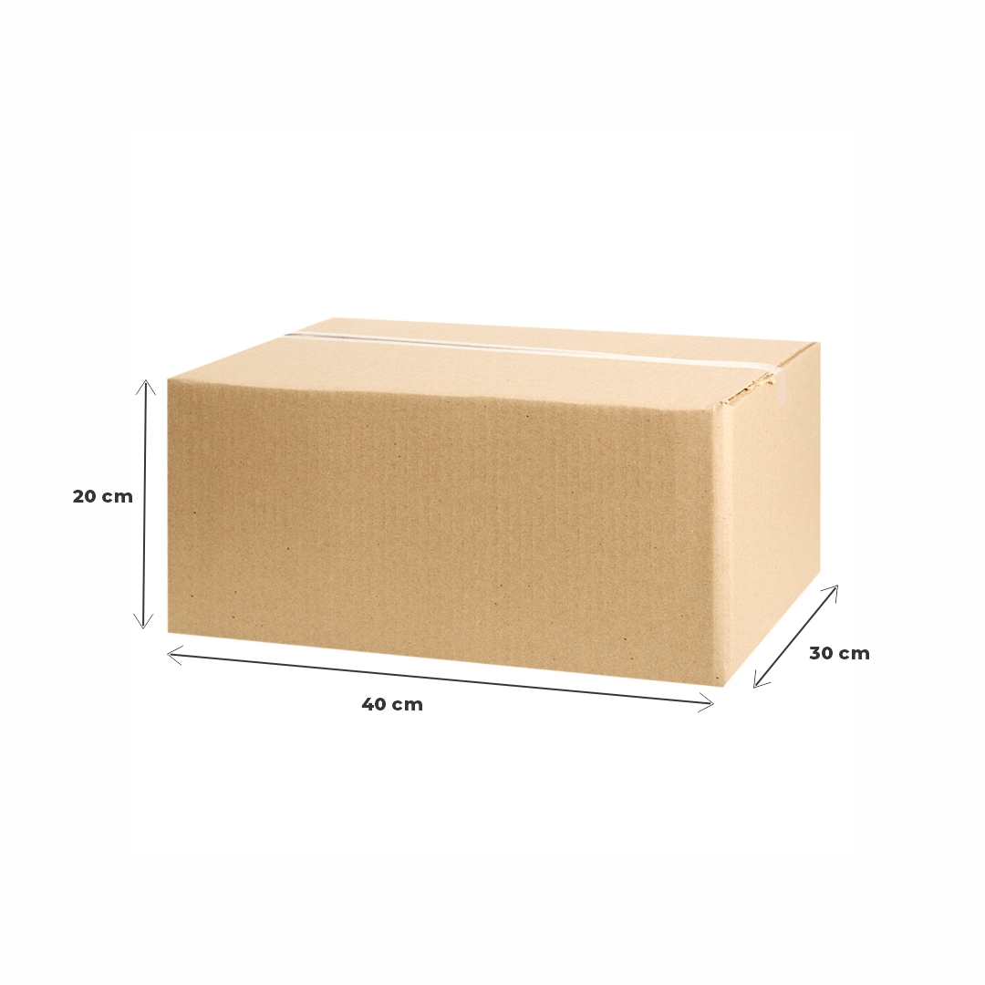 CAJA CARTON CORRUGADO 40*30*20CM (80GRS) *UNID