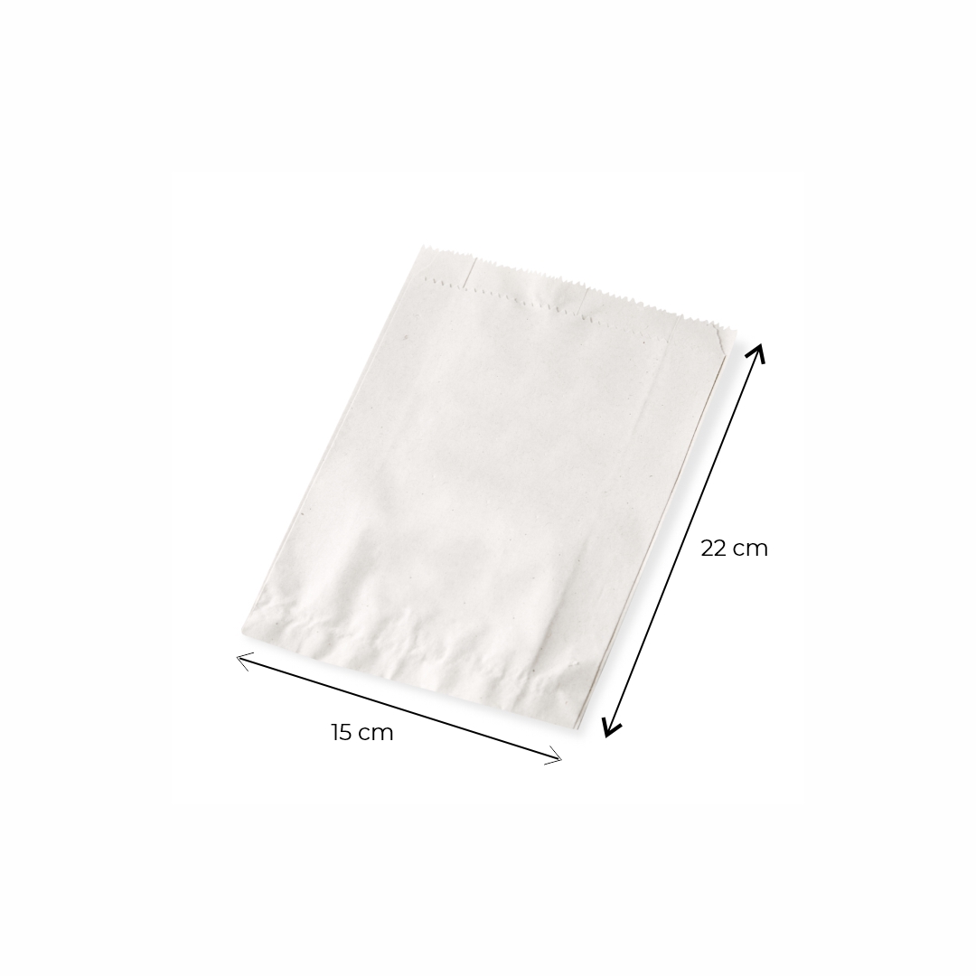 BOLSAS FACTURA PAPEL BLANCA N°4 ANCHA (15*22CM) *100UNID