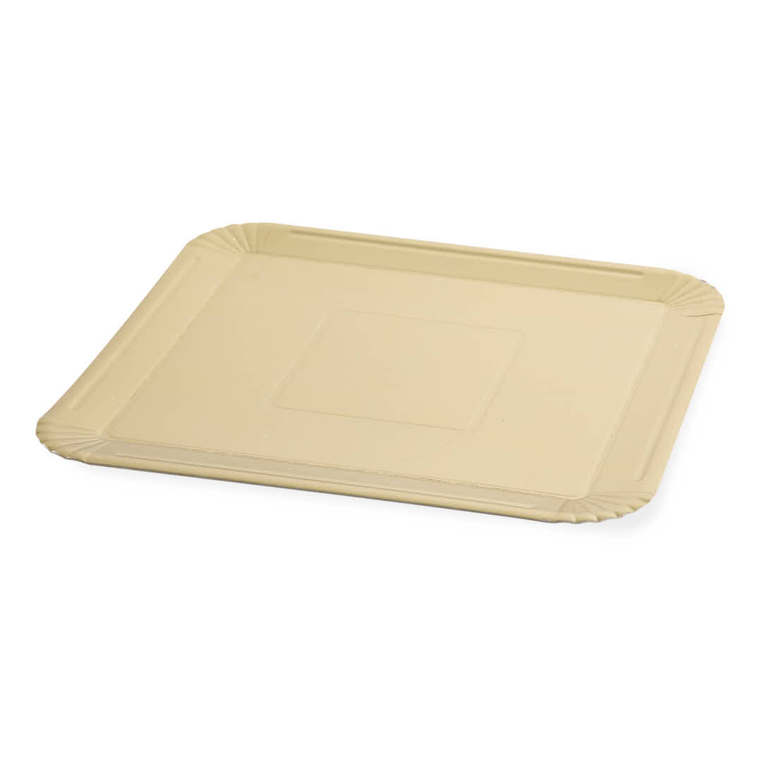 PLATO DORADO CARTON RECTANGULAR 2000GRS (28*30CM) *10UNID