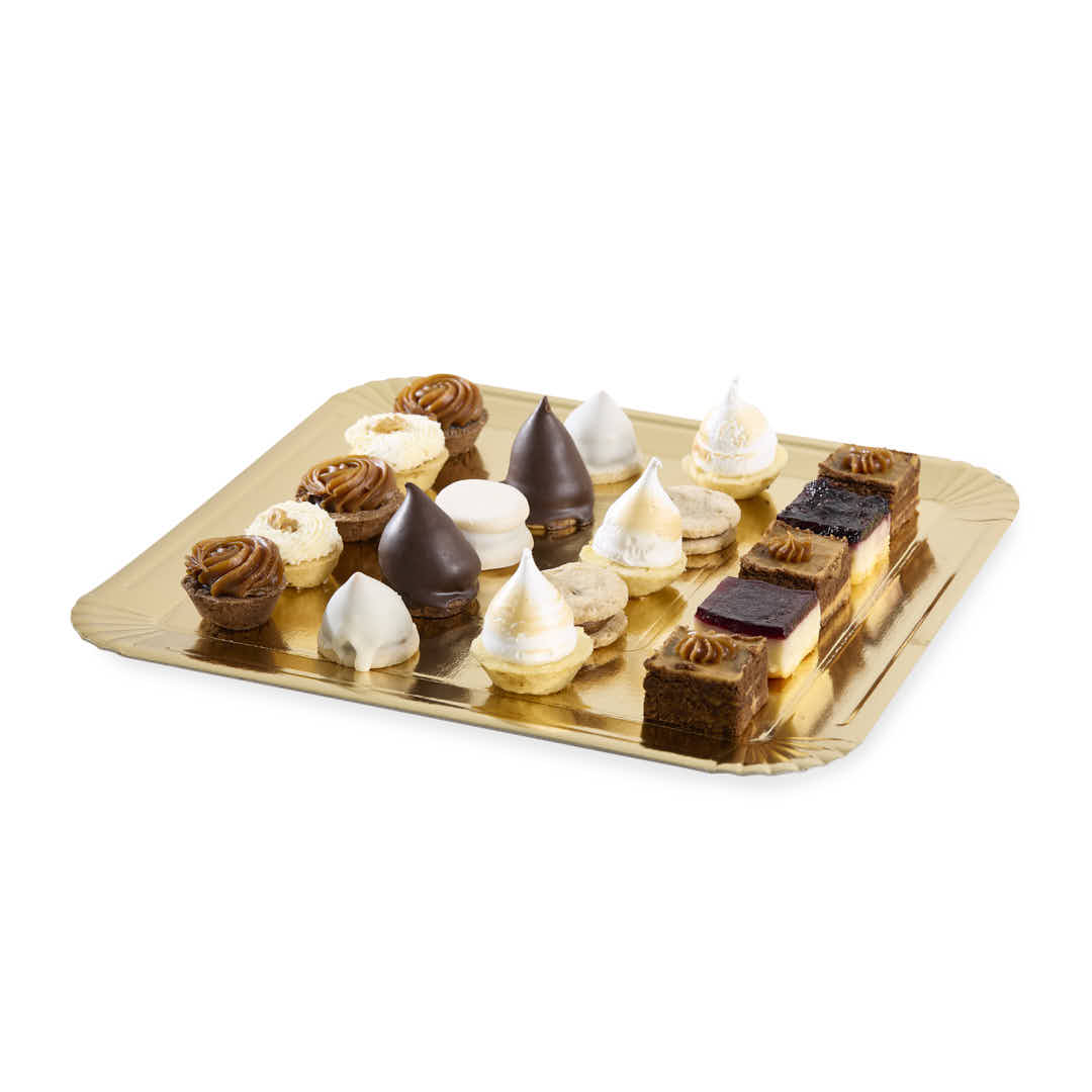 PLATO DORADO CARTON RECTANGULAR 2000GRS (28*30CM) *10UNID