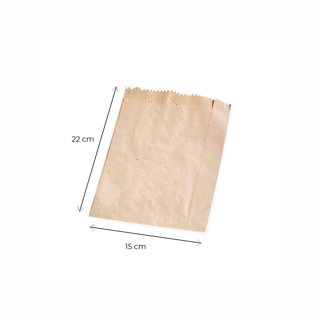 BOLSAS FACTURA PAPEL KRAFT N°4 ANCHA (15*22CM) *100UNID