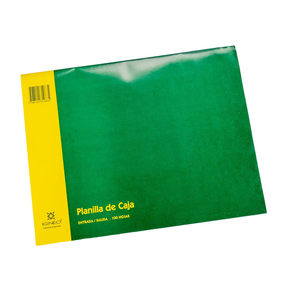 PLANILLA DE CAJA ENTRADA/SALIDA IGNEO (28*22CM) *100HJS