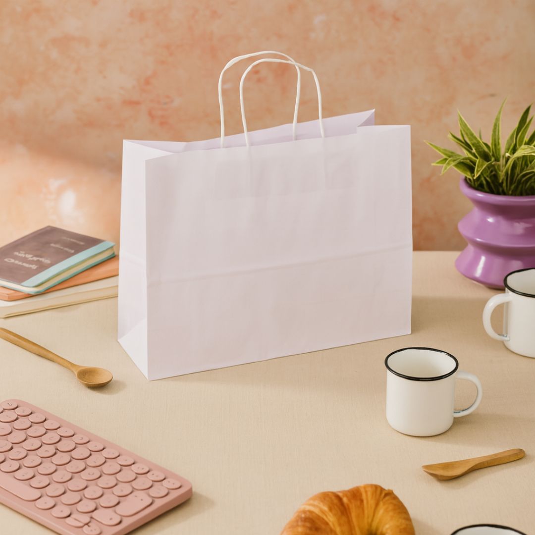 BOLSA BOUTIQUE PAPEL BLANCA 43*12*32CM *UNID