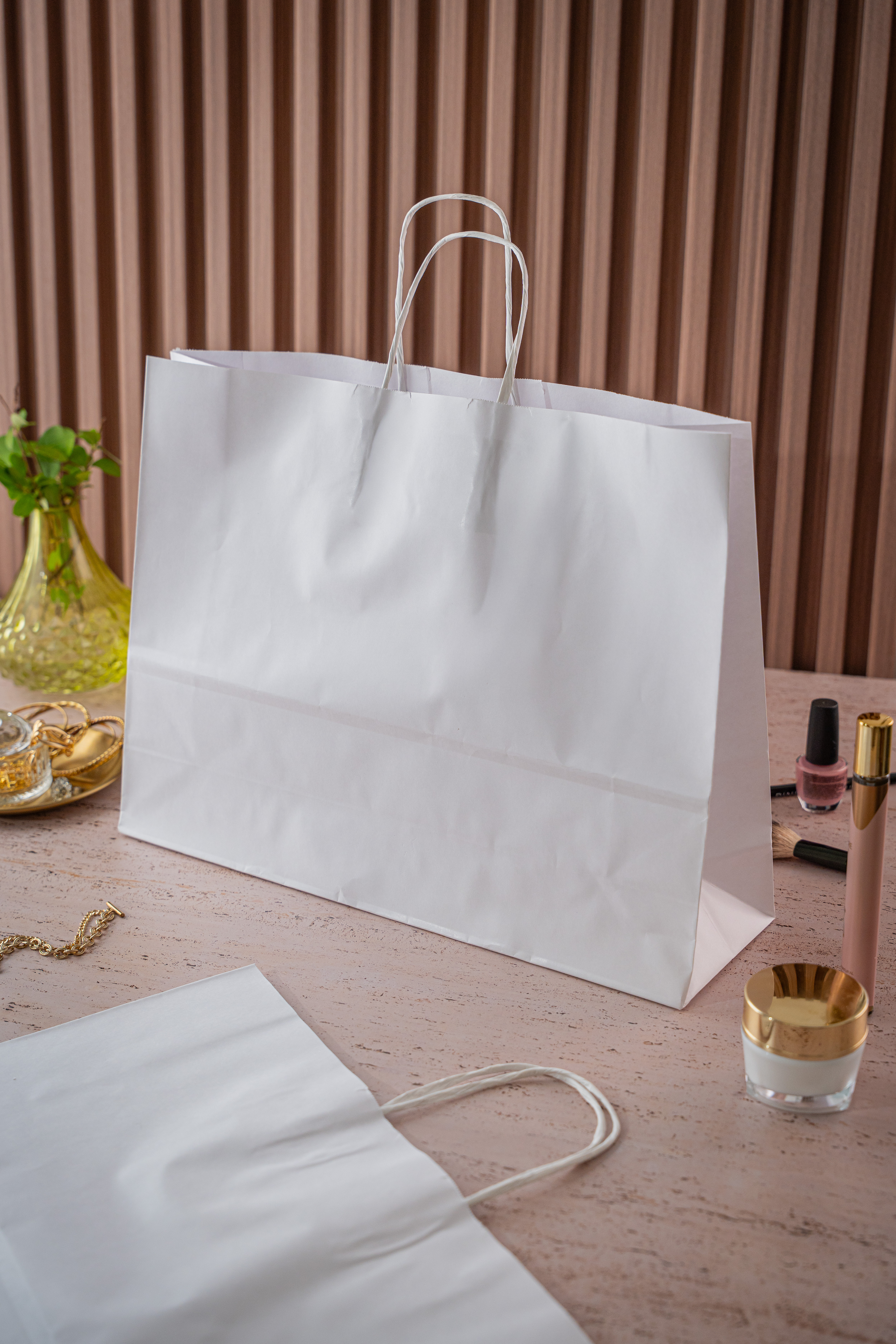 BOLSA BOUTIQUE PAPEL BLANCA 43*12*32CM *UNID