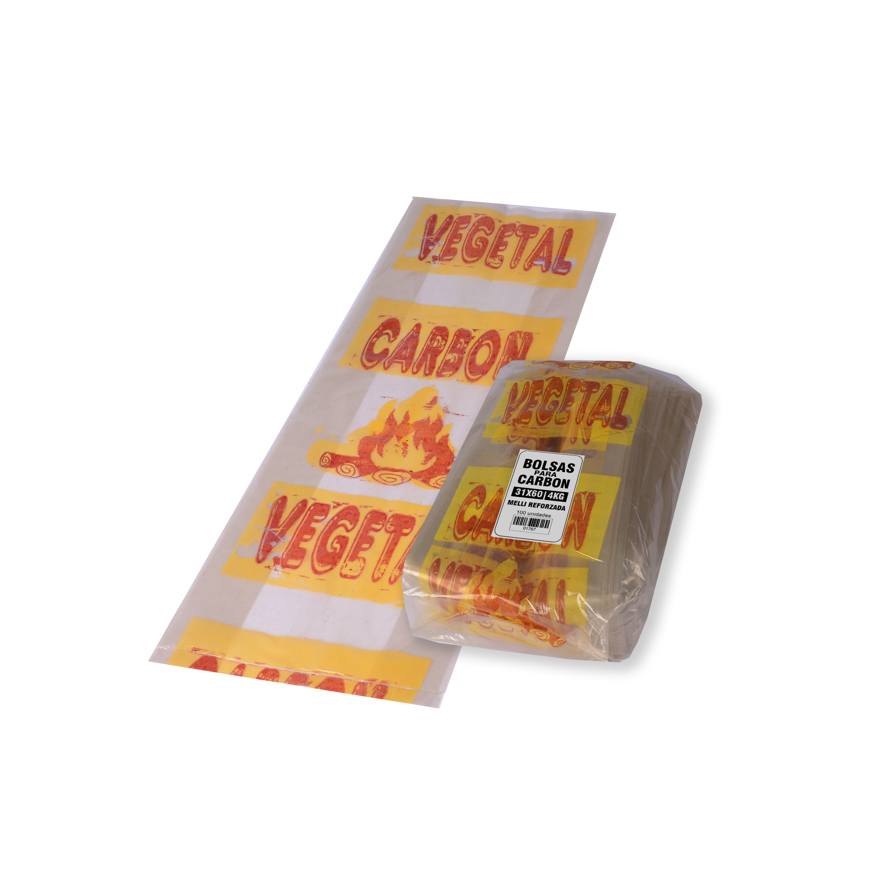 BOLSAS CARBON POLIETILENO 4KG (31*62CM) REFORZADA MELLI *100UNID