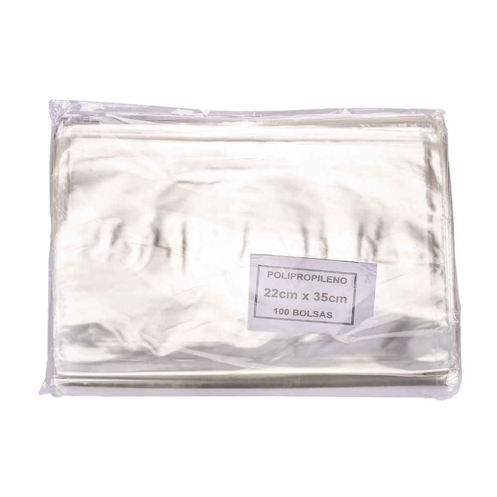 BOLSAS POLIPROPILENO.22*35CM *100UNID