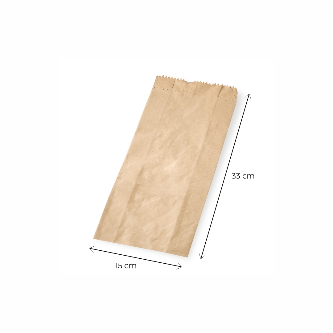 BOLSAS FACTURA PAPEL KRAFT N°6 LARGA (15*33CM) *100UNID