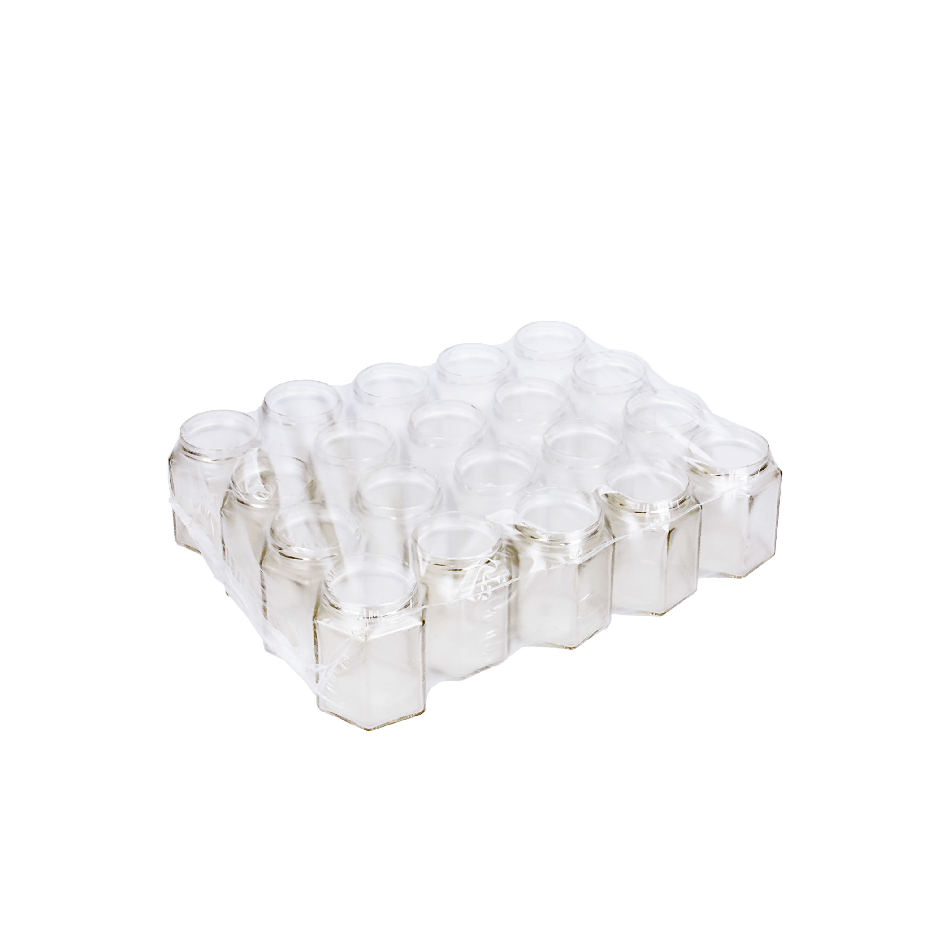 FRASCO VIDRIO CRISTAL.360CC HEXAGONAL (TAPA 70MM) SIN TAPA PACK *20UNID
