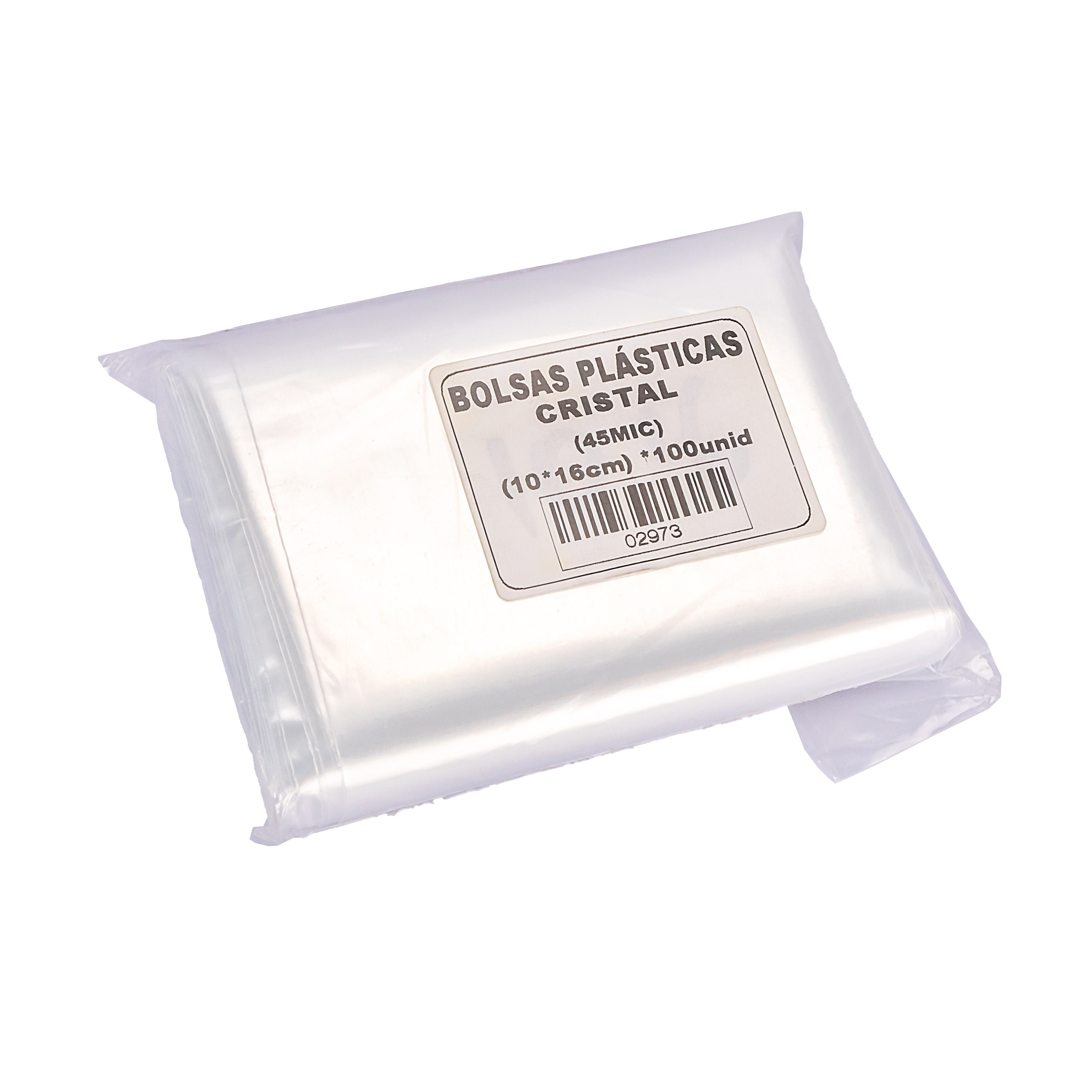 BOLSAS PLASTICAS mE PE CRISTAL (B/D - 45MIC - S/F) .10X16CM *100UNID