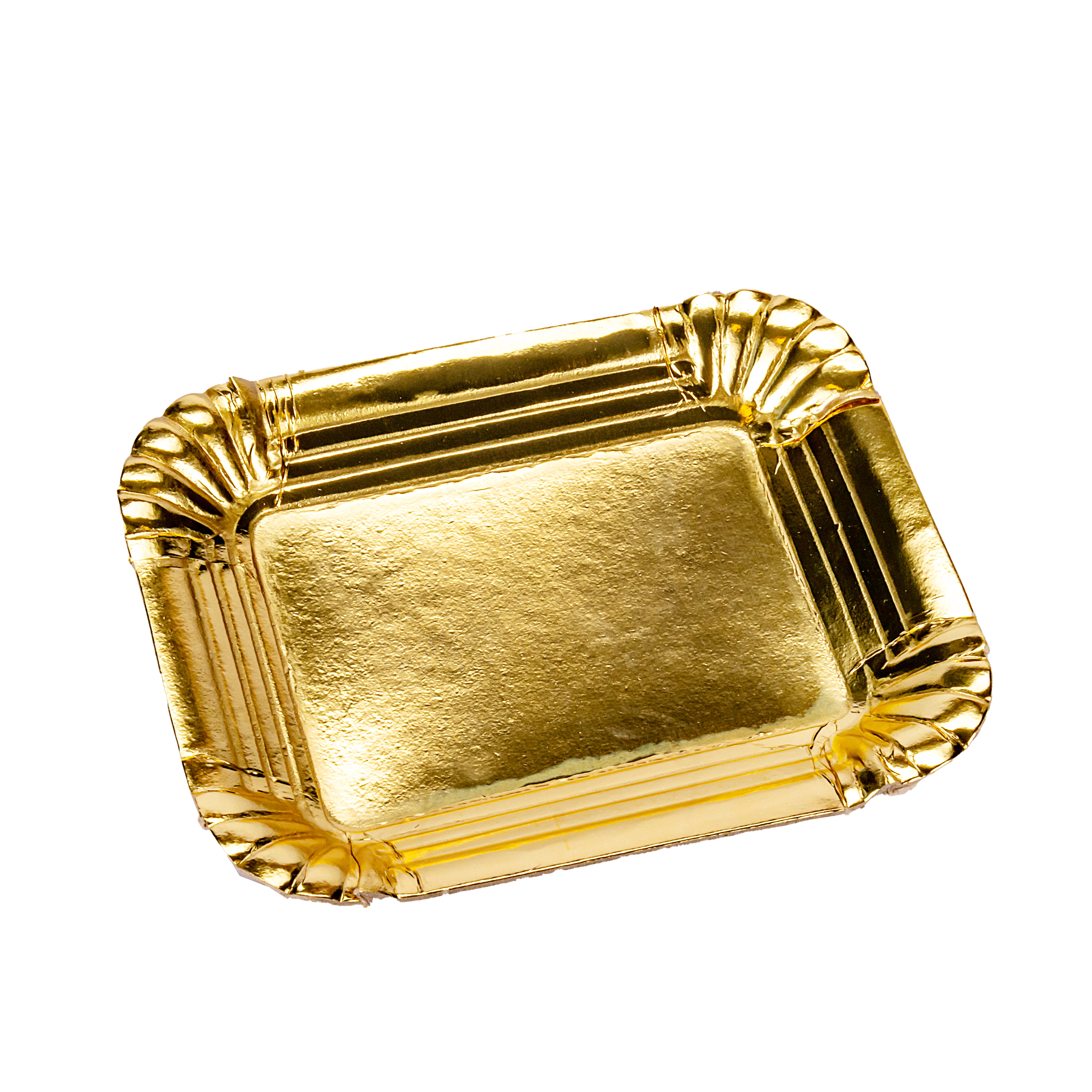 PLATO DORADO CARTON RECTANGULAR .250GRS (13*18CM) *10UNID