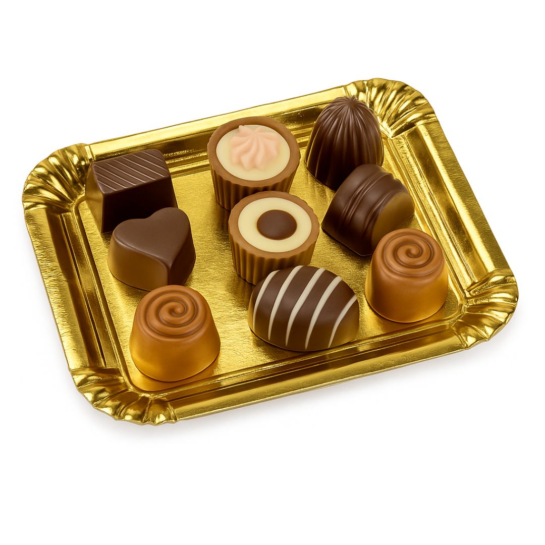 PLATO DORADO CARTON RECTANGULAR .250GRS (13*18CM) *10UNID