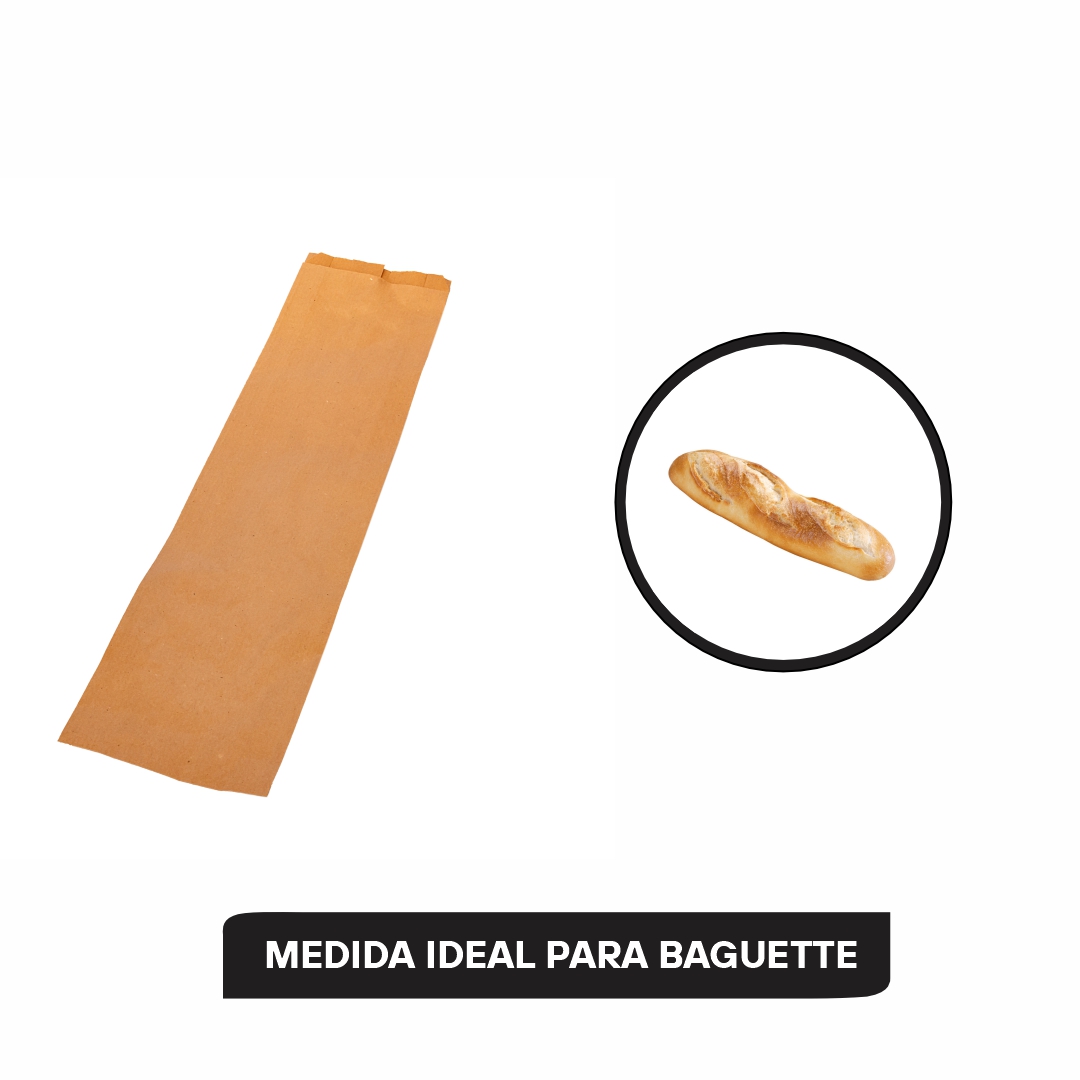 BOLSAS FACTURA PAPEL KRAFT BAGUETTE (9*56CM) *100UNID