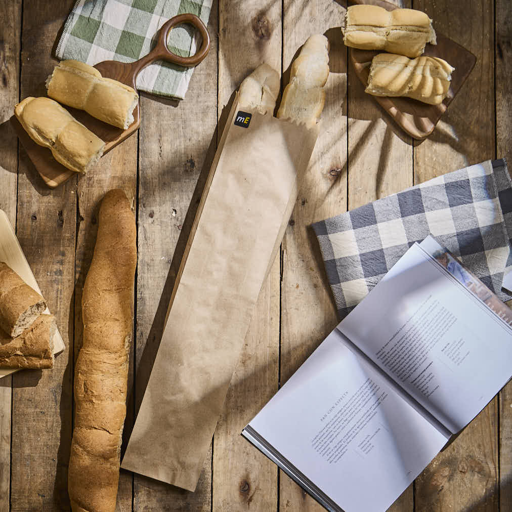 BOLSAS FACTURA PAPEL.KRAFT BAGUETTE.DOBLE (12*56CM) *100UNID