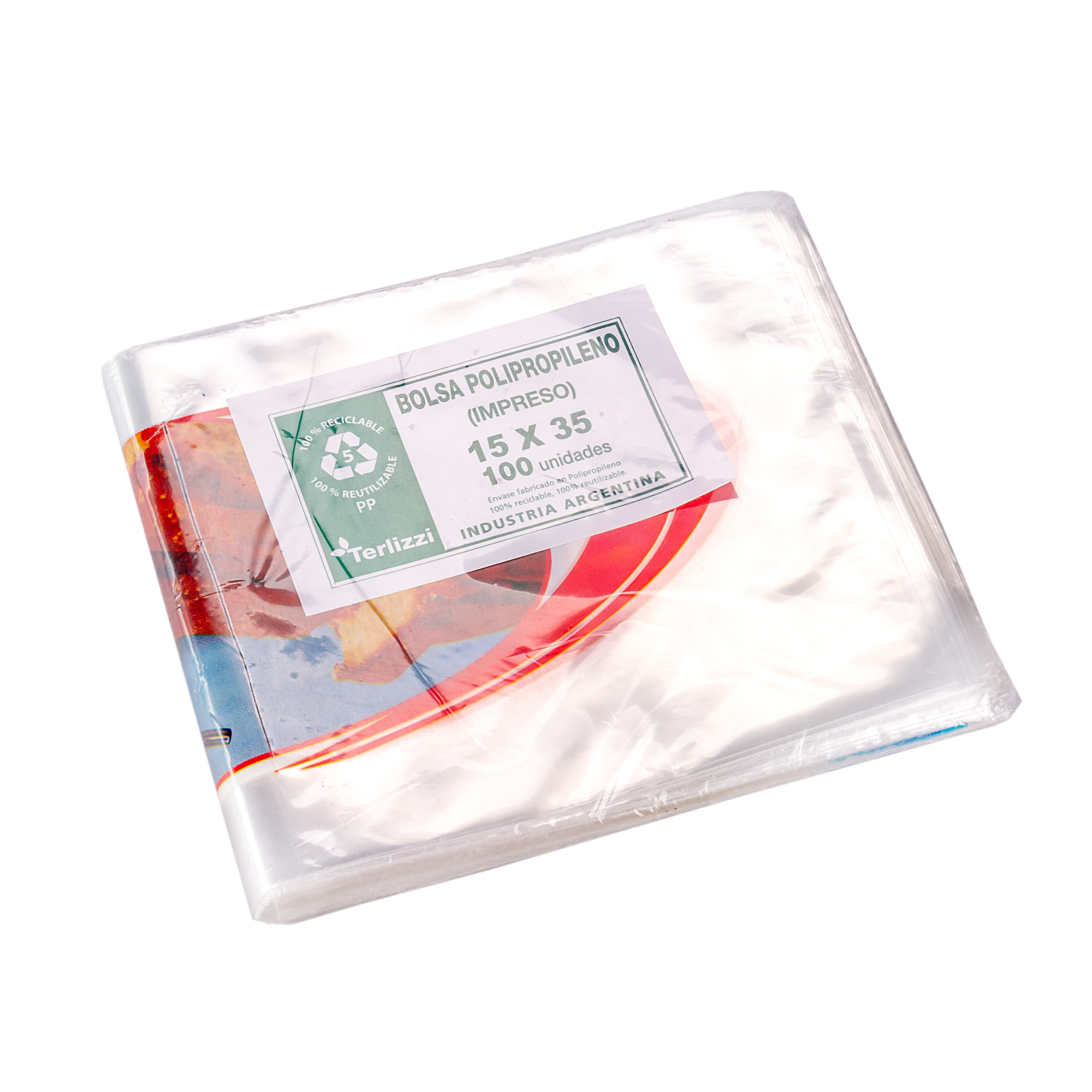 BOLSAS POLIPROPILENO.IMPRESO BUDIN 15*35CM *100UNID