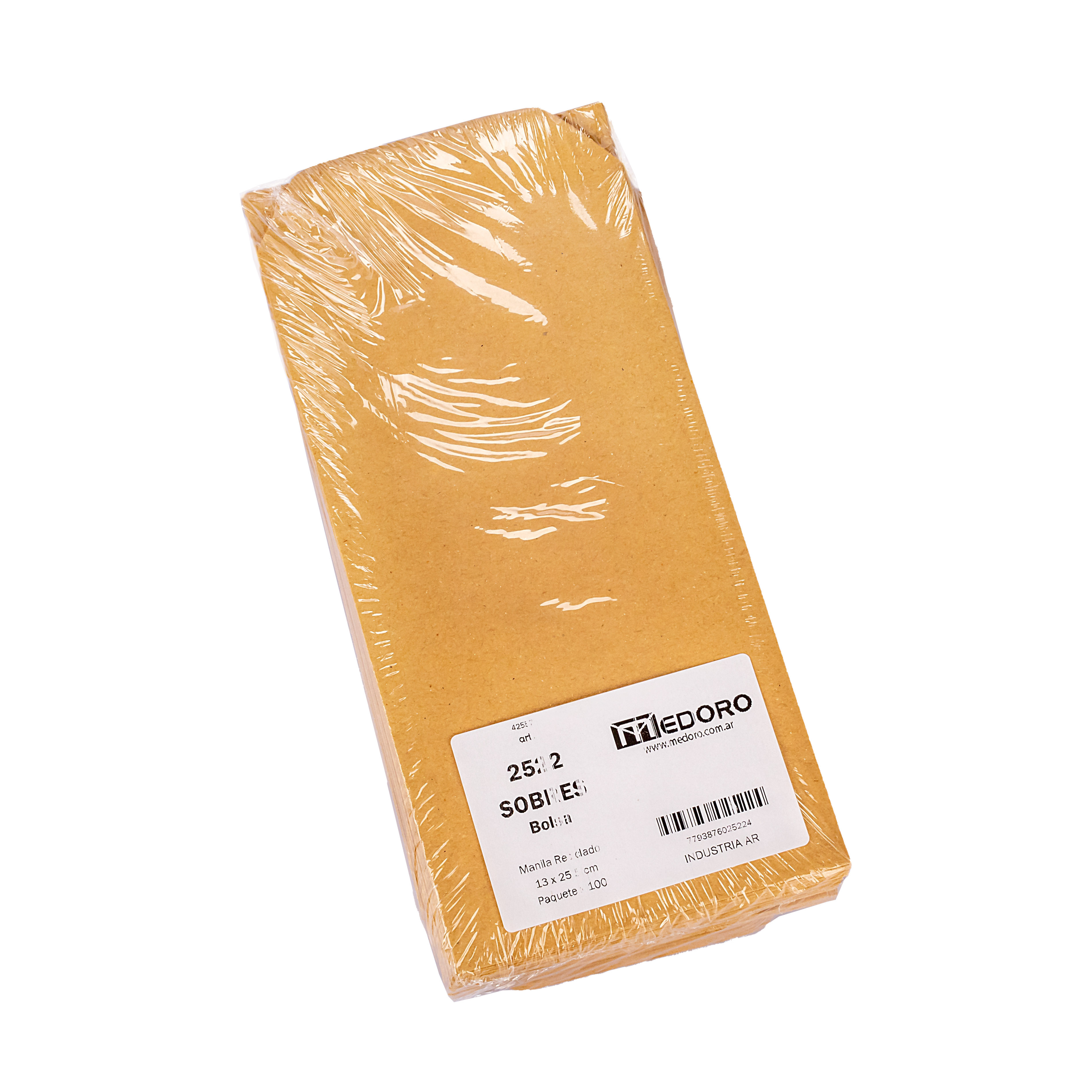 SOBRE MANILA.13*25.5CM.(100UNID) BOLSA MEDORO (2522) *PAQUETE