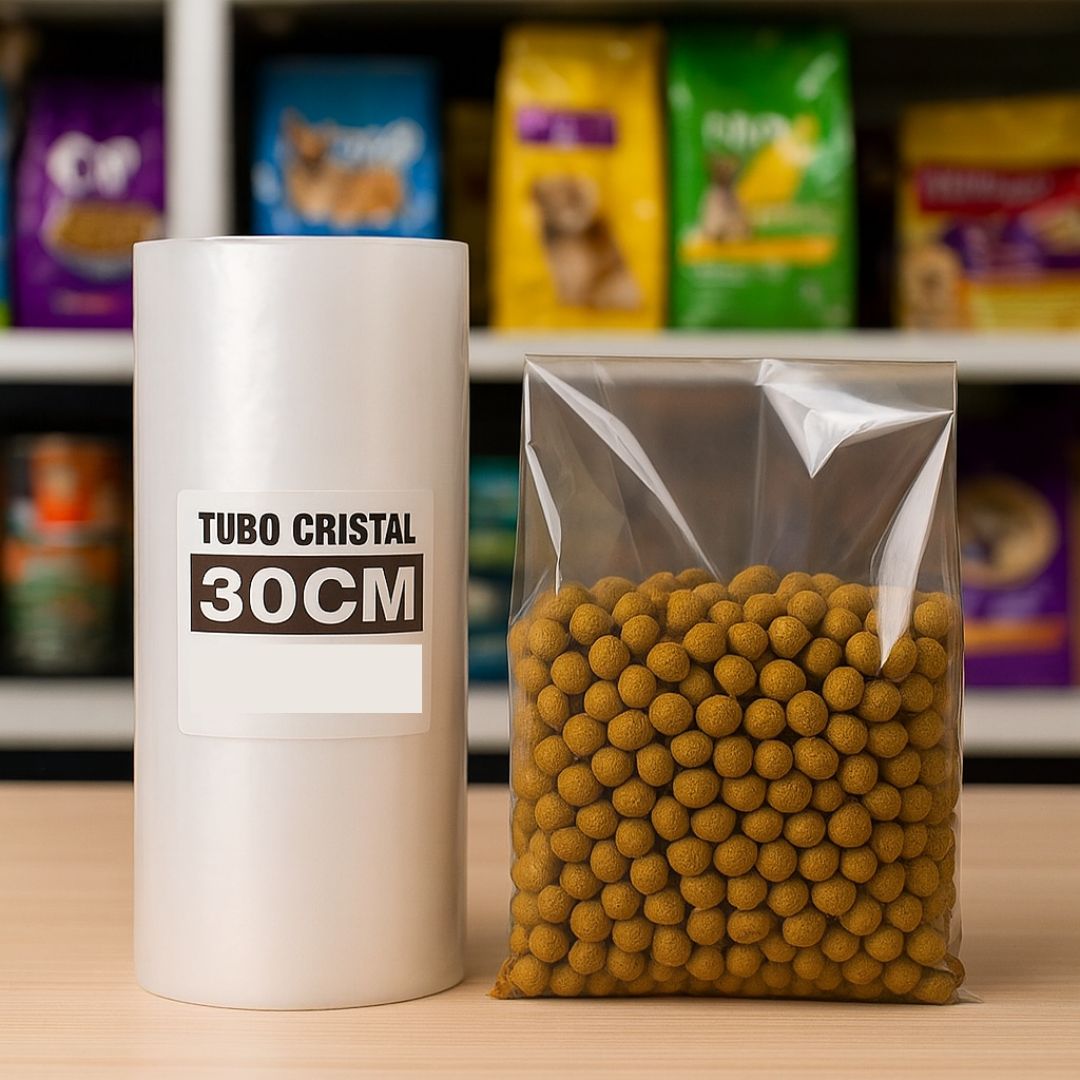 TUBO SIN CORTE mE PE CRISTAL (B/D - 45MIC) .30CM*100MTS *UNID