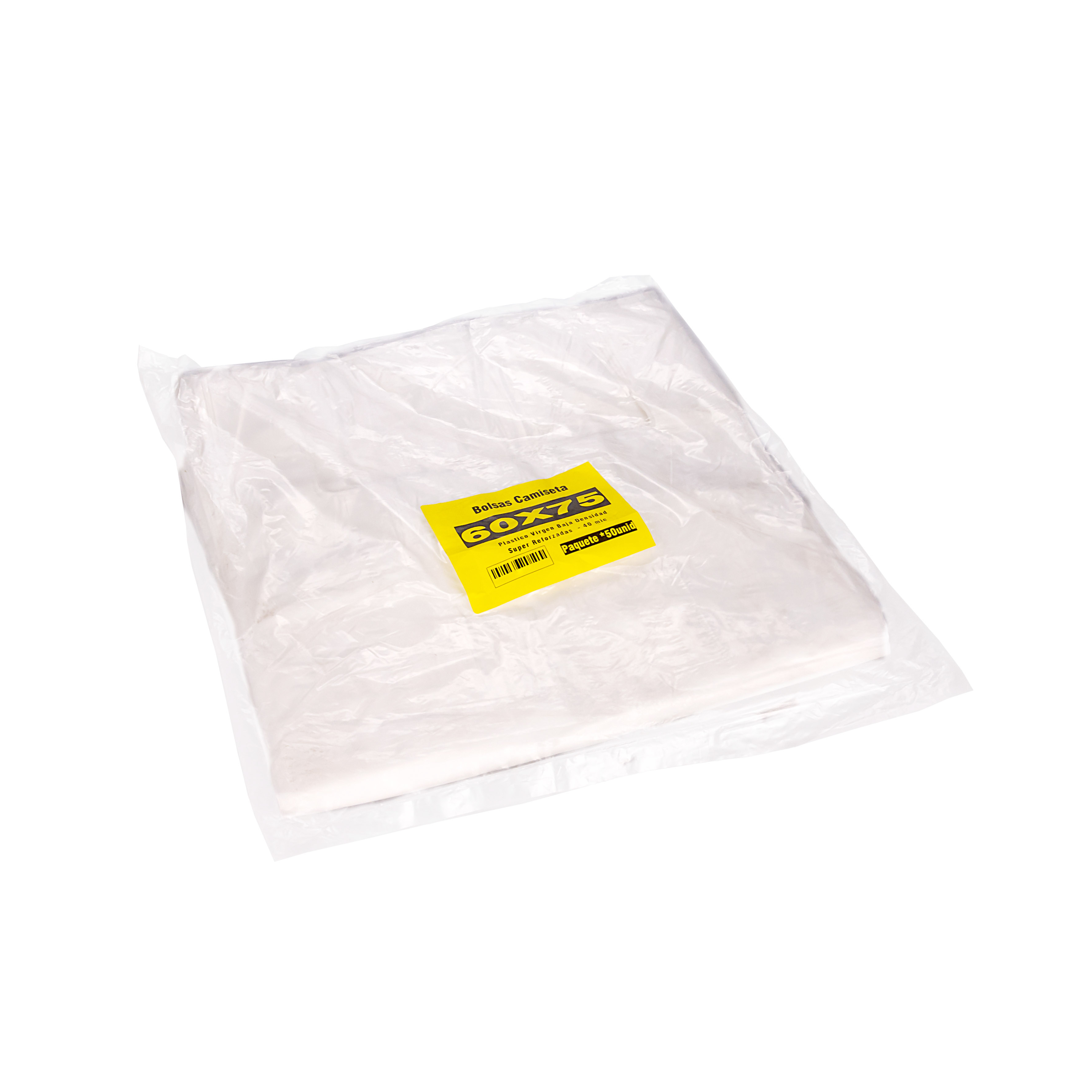 BOLSAS CAMISETA BLANCAS FERNANDEZ SUPER REFORZADA (BD - 40MIC) 60X75 *50UNID