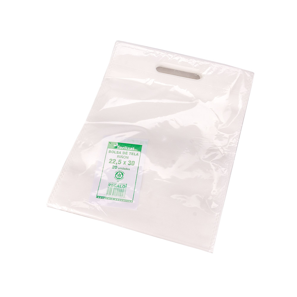 BOLSA FRISELINA RIÑON LISA 22.5*30CM BLANCA (1K-15) *20UNID