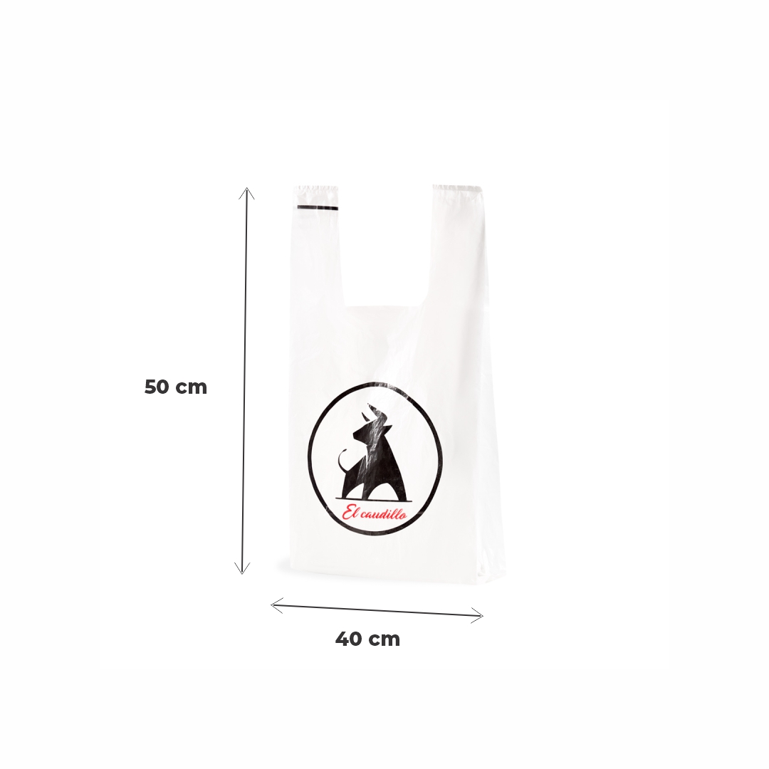mEP BOLSA CAMISETA A/D PERSONALIZADA 1 O 2 COLORES 13MIC  (40*50CM) X UNIDAD