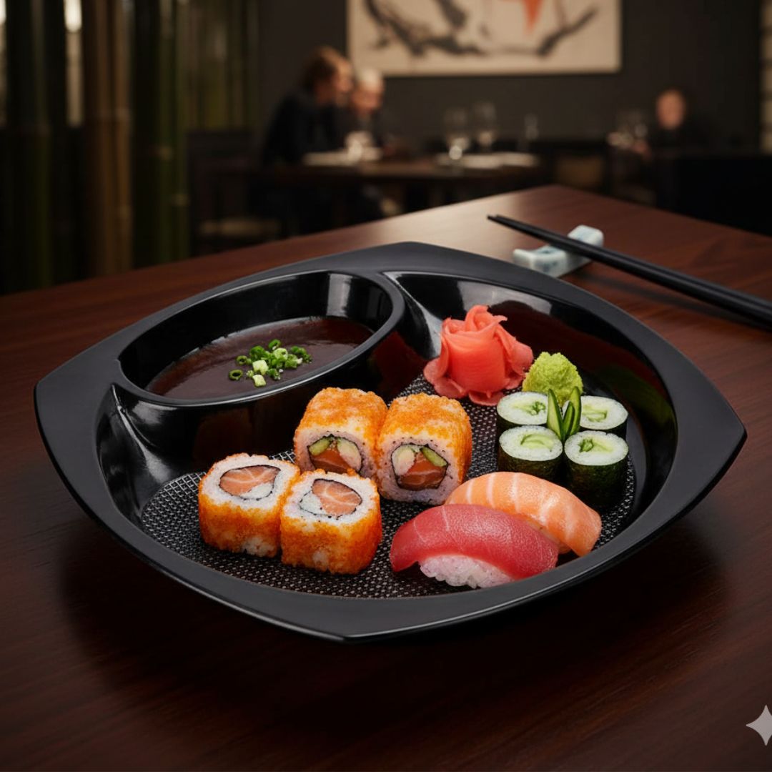 PLATO CON SALSERA CHICO (18*2CM) (S2N) *50 UNID.