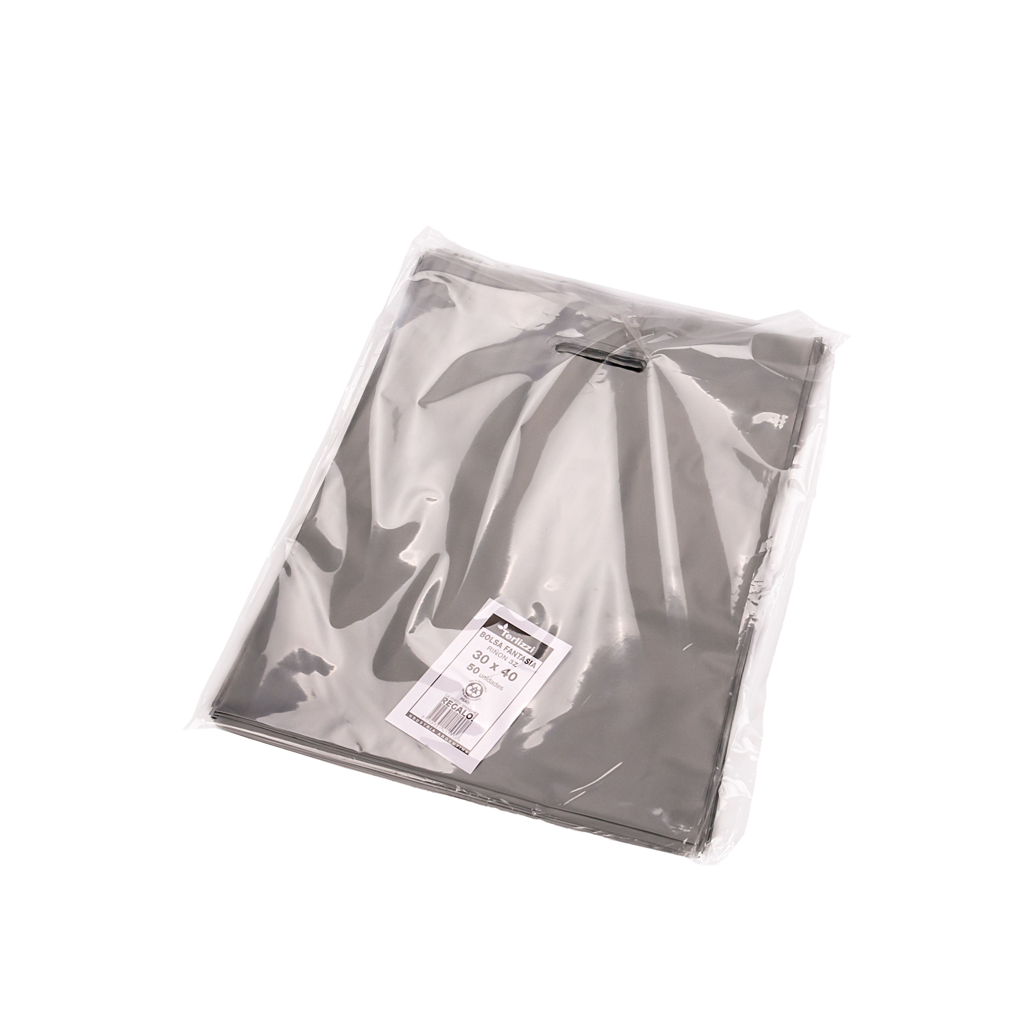 BOLSAS RIÑON LISAS TERLIZZI 30*40CM PLATA REFORZADAS (60MIC) PAQ.*50UNID