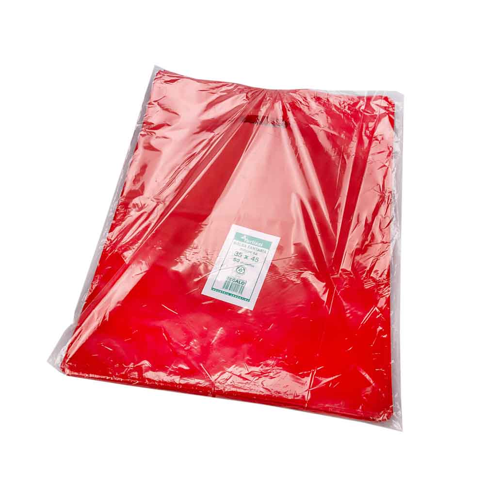 BOLSAS RIÑON LISAS TERLIZZI 35*45CM ROJO REFORZADAS (60MIC) PAQ.*50UNID
