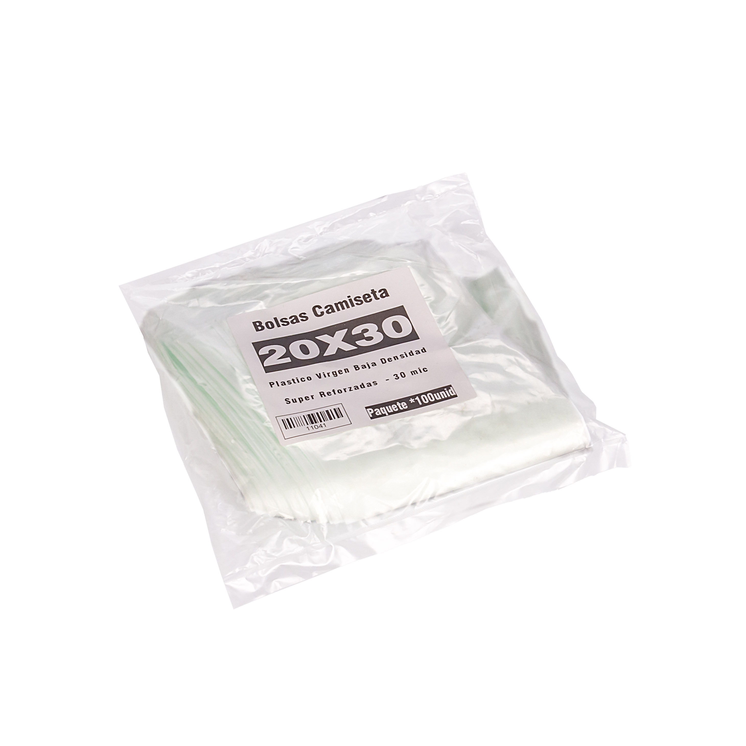 BOLSAS CAMISETA BLANCAS FERNANDEZ SUPER REFORZADA (BD - 30MIC) 20X30 *100UNID