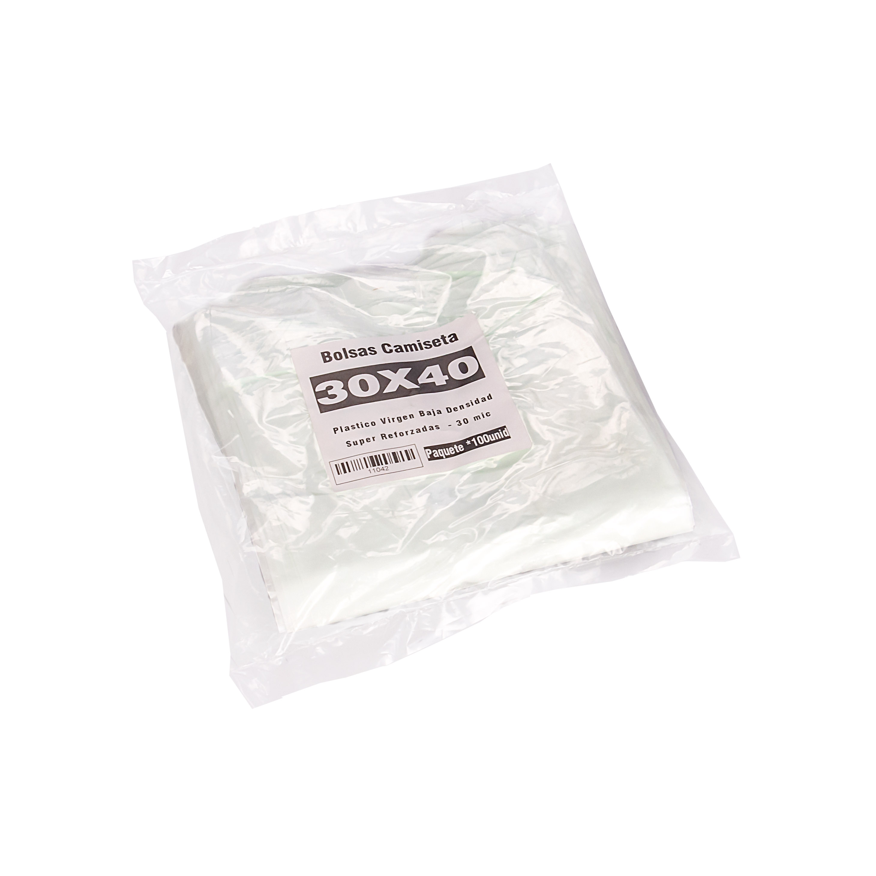 BOLSAS CAMISETA BLANCAS FERNANDEZ SUPER REFORZADA (BD - 30MIC) 30X40 *100UNID