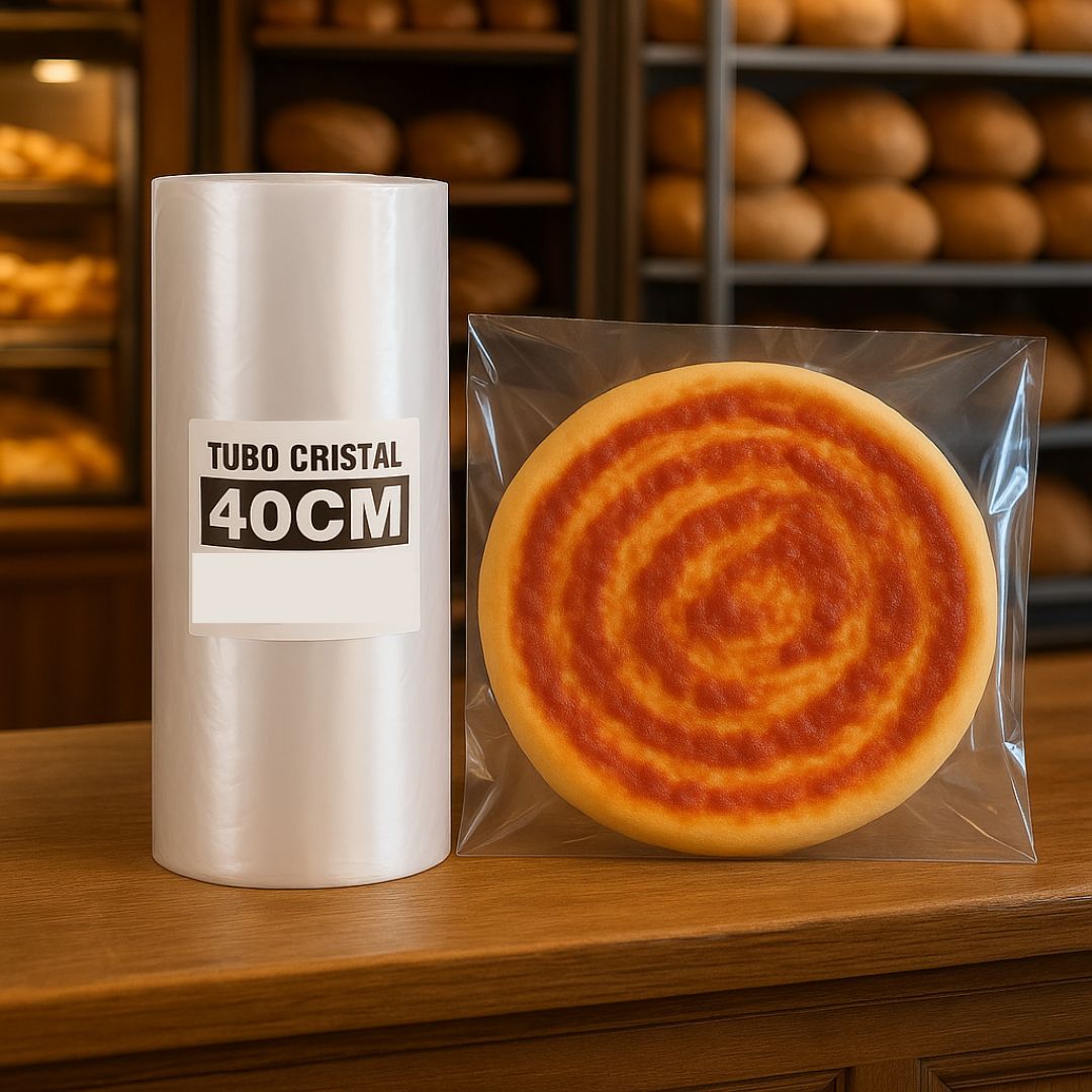 TUBO SIN CORTE mE PE CRISTAL (B/D - 45MIC) .40CM*100MTS *UNID