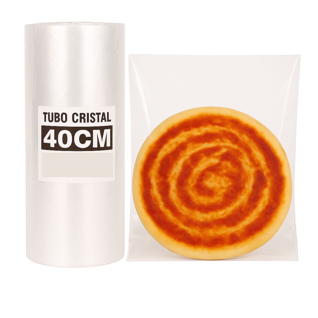 TUBO SIN CORTE mE PE CRISTAL (B/D - 45MIC) .40CM*100MTS *UNID