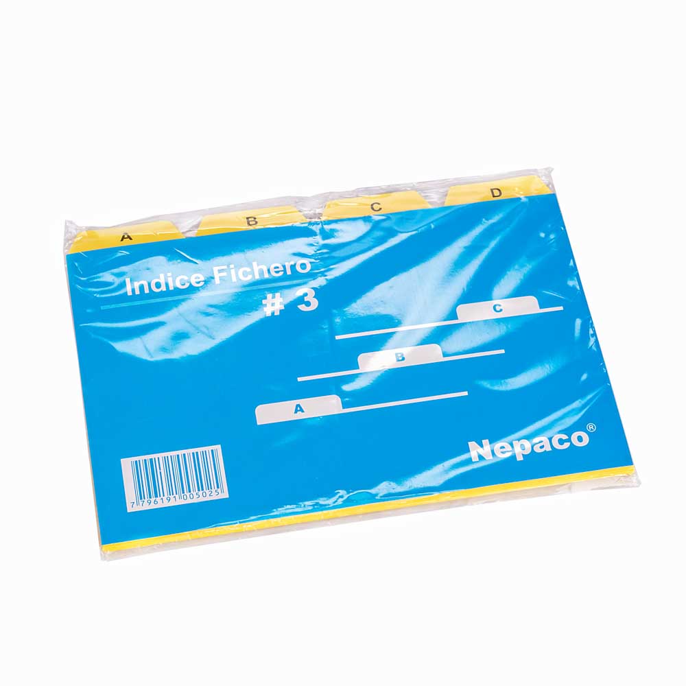 INDICE CARTON FICHERO Nº3 A/Z *UNID