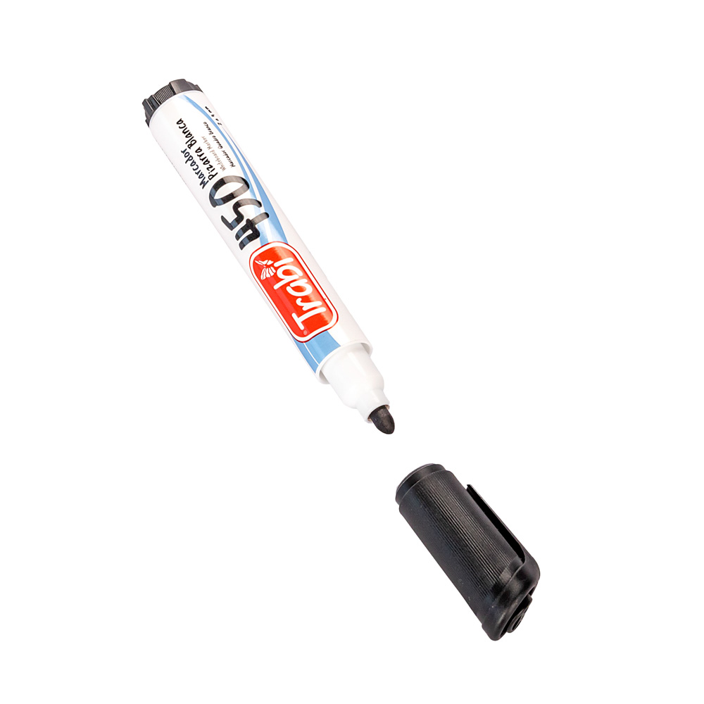 MARCADOR PIZARRA BLANCA TRABI 450 NEGRO PUNTA REDONDA *UNID