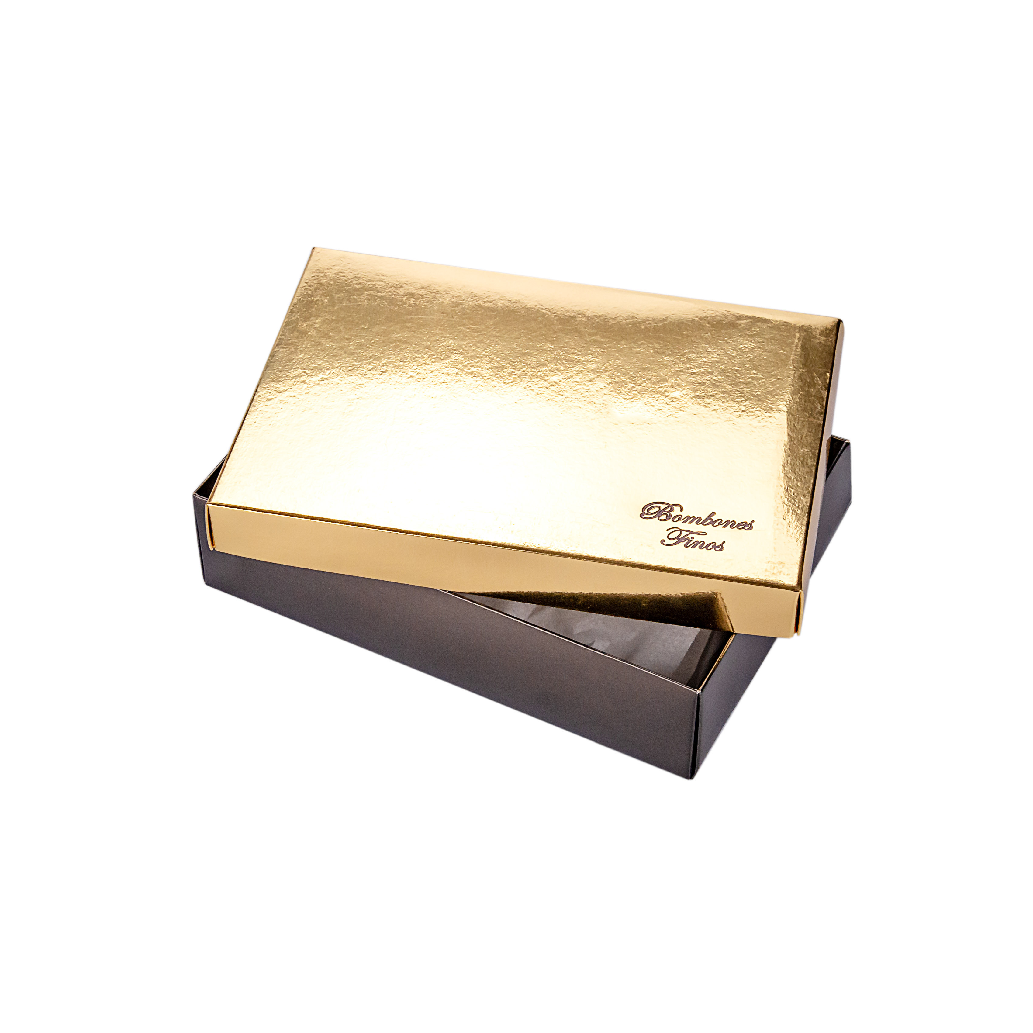 CAJA BOMBONES FINOS DORADA CON TAPA DORADA.1/2KG (11*18*4CM) *UNID