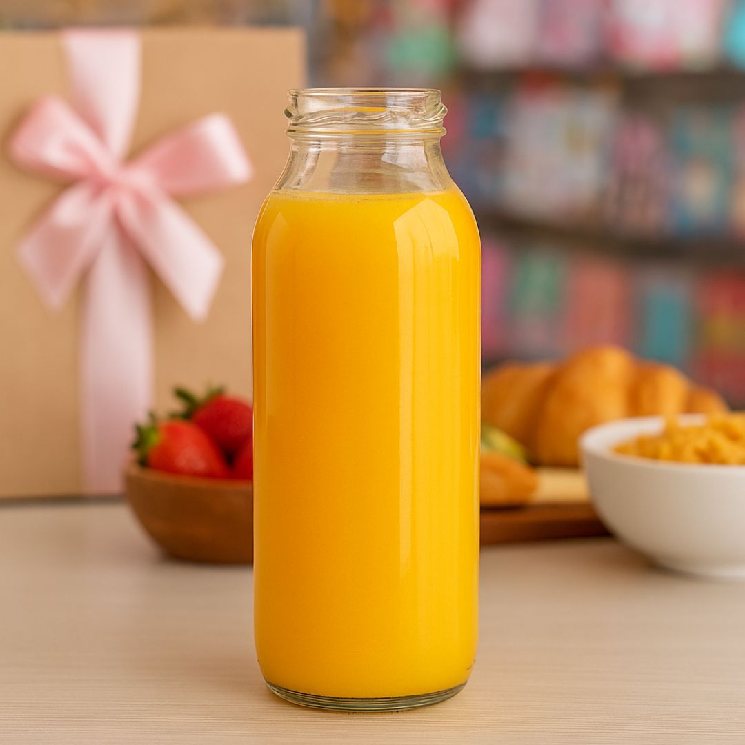 BOTELLA VIDRIO CRISTAL JUGO 330CC BOCA AXIAL (SIN TAPA) PACK *20UNID