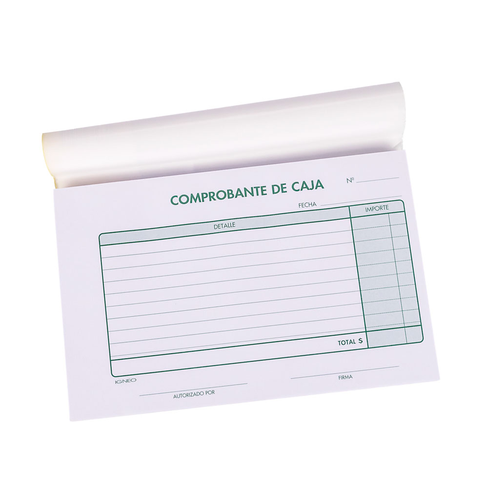 PLANILLA COMPROBANTE DE CAJA IGNEO (17*11CM) *100HJS