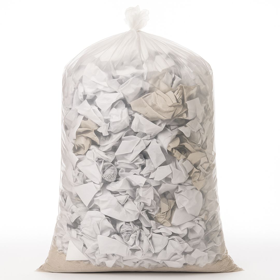 BOLSAS PLASTICAS mE PE CRISTAL (B/D - 40MIC - C/FUELLE) 100X110CM *25UNID