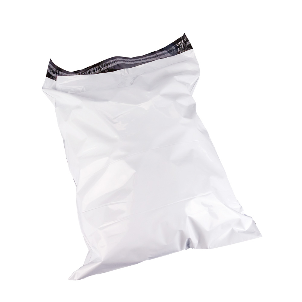 BOLSAS E-COMMERCE TRICAPA 45*55CM BLANCA/NEGRA (60MIC + FAJA SEGURIDAD) *50UNID