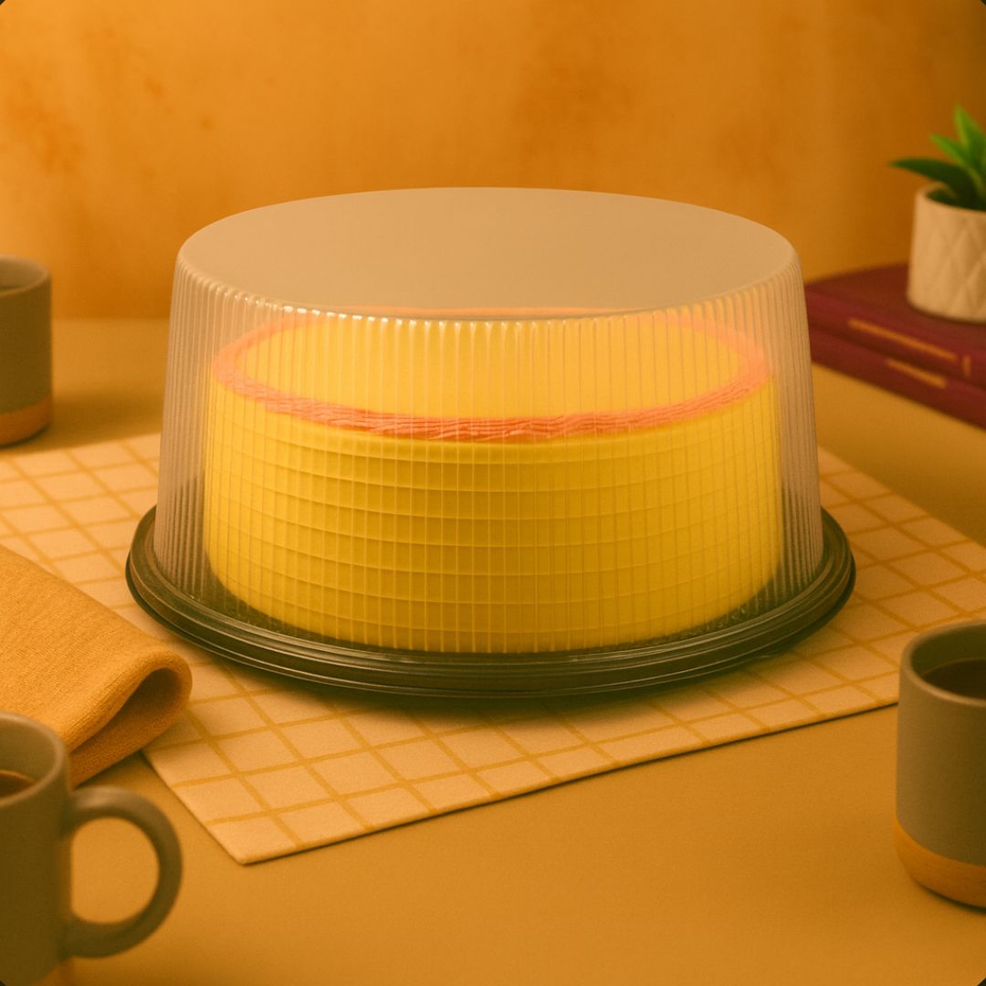 TORTERA REDONDA BOULEVARES PET ALTA (31.5*12.5CM) (T32APET) *10UNID