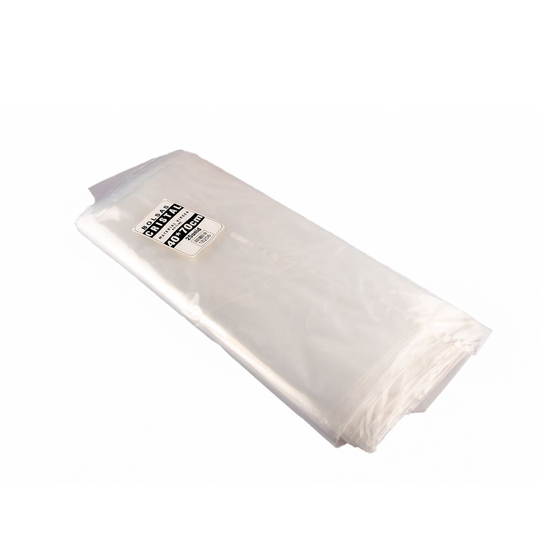 BOLSAS PLASTICAS mE PE CRISTAL (90MIC - S/F - ARENA) .40X70CM *50UNID
