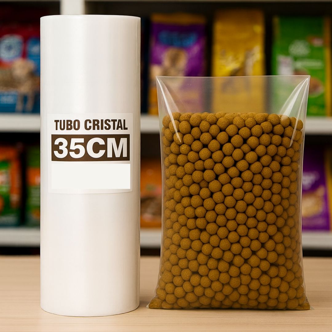 TUBO SIN CORTE mE PE CRISTAL (B/D - 45MIC) .35CM*100MTS *UNID