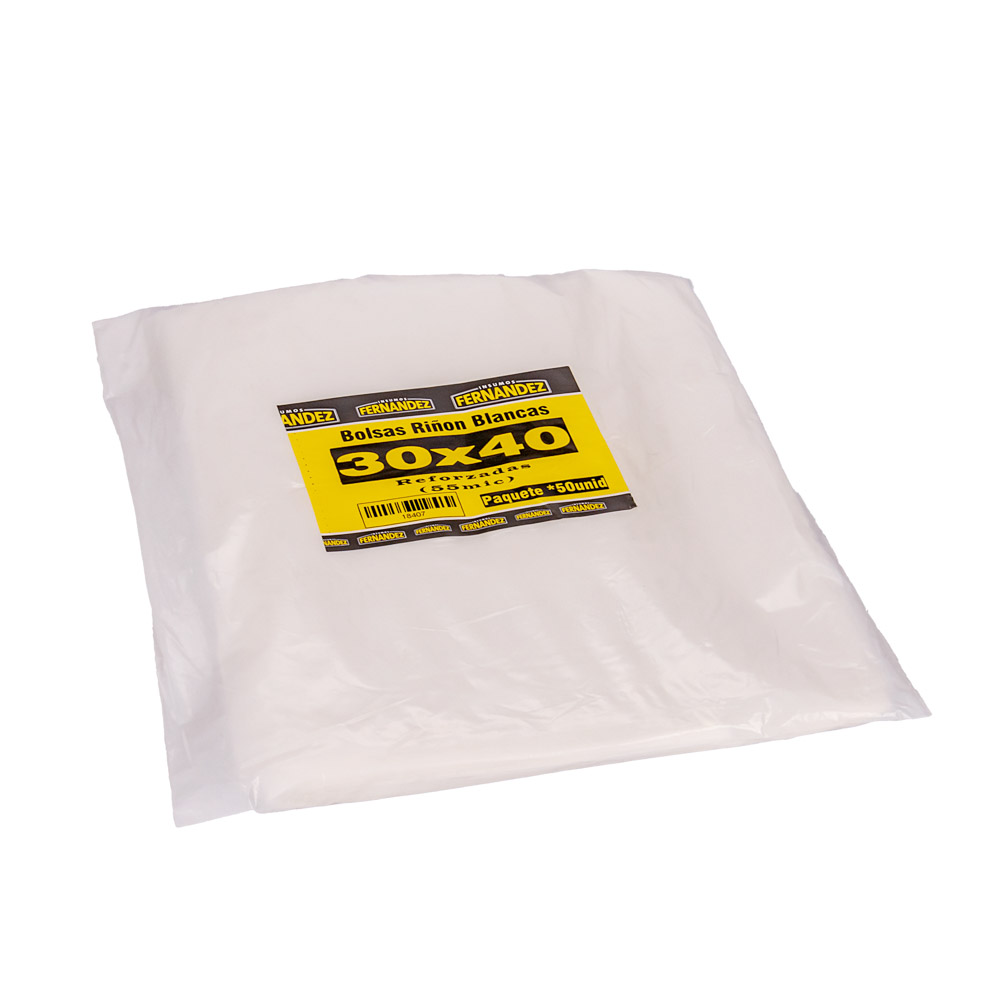 BOLSAS RIÑON BLANCAS FERNANDEZ (70MIC - MD) 30X40CM PAQ.*50UNID