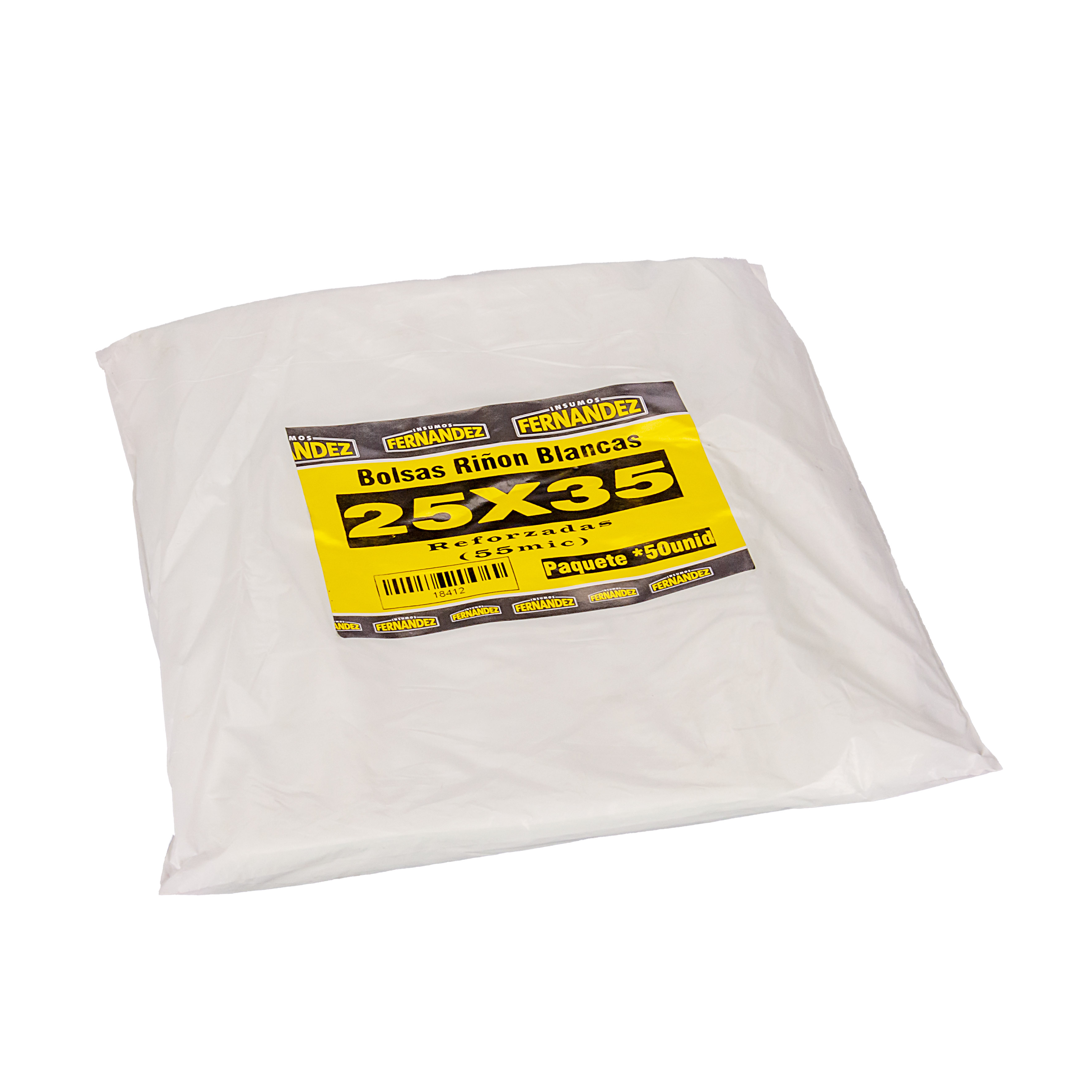 BOLSAS RIÑON BLANCAS FERNANDEZ (70MIC - MD) 25X35CM PAQ.*50UNID