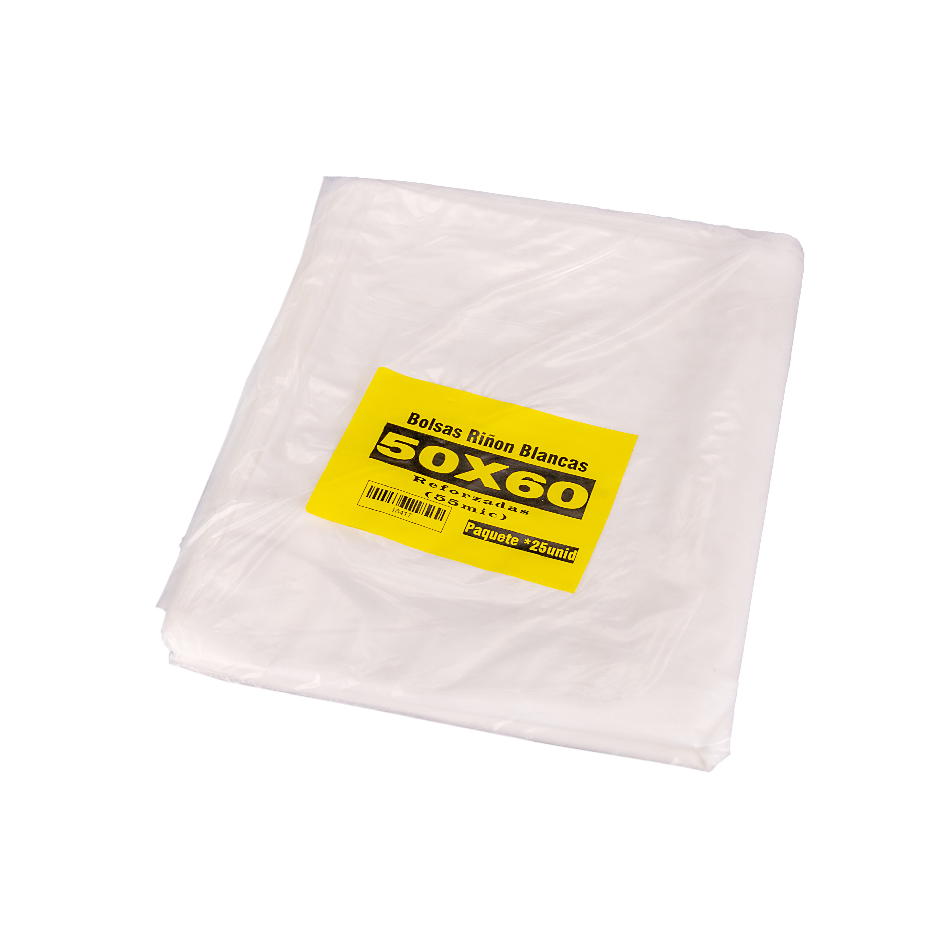 BOLSAS RIÑON LISAS TERLIZZI 50*60CM BLANCA REFORZADA (60MIC) PAQ.*50UNID