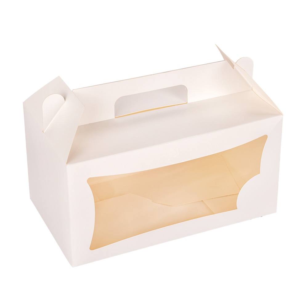 CAJA CARTULINA MEDORO MALETIN BLANCO C/VISOR (25*14*13CM)  (CEMMGV001) *25UNID