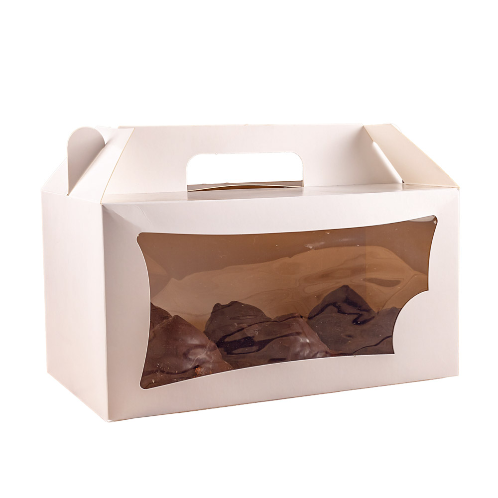 CAJA CARTULINA MEDORO MALETIN BLANCO C/VISOR (25*14*13CM)  (CEMMGV001) *25UNID