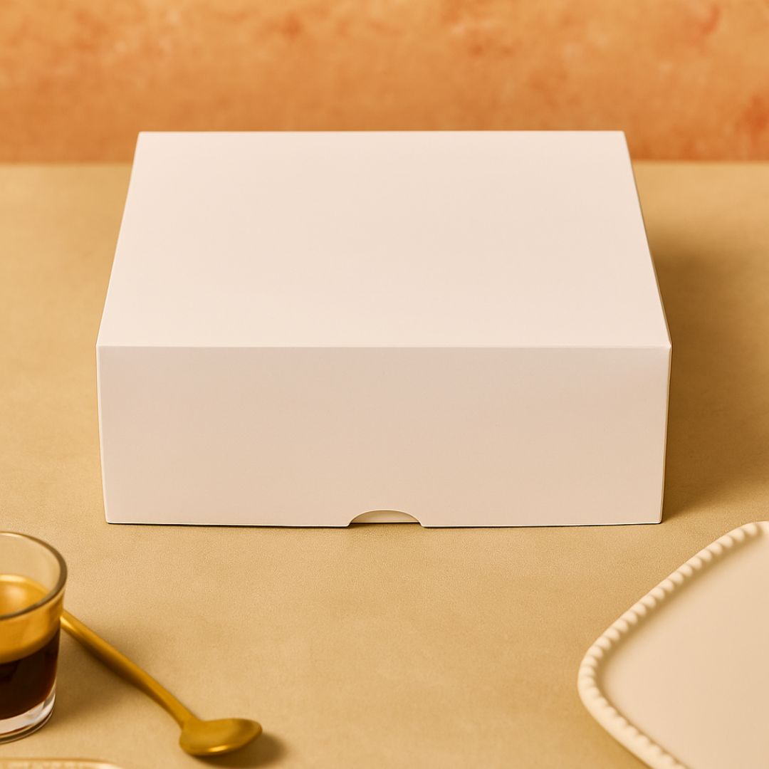 CAJA CARTULINA MEDORO TORTA BLANCA.(25*25*10CM) (CTMC001) *25UNID