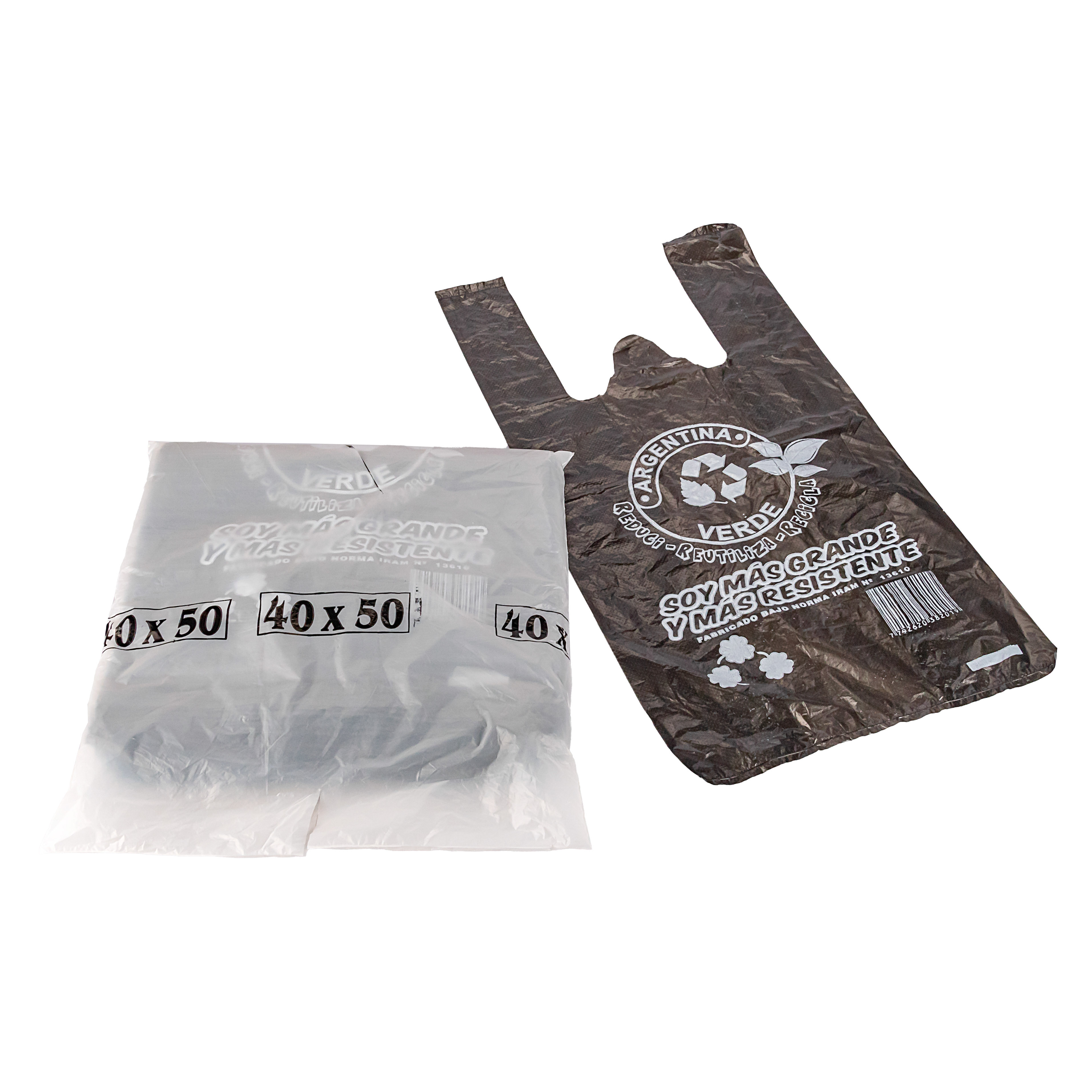 BOLSAS CAMISETA OXO DEGRADABLE NEGRA REFORZADA 40*50CM MAPSA *80UNID