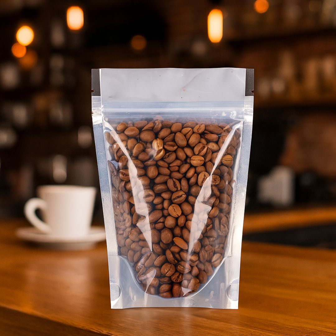 BOLSAS DOYPACK METALIZADAS 250ML C/VENTANA Y ZIPPER 11*17CM (80MIC) *50UNID