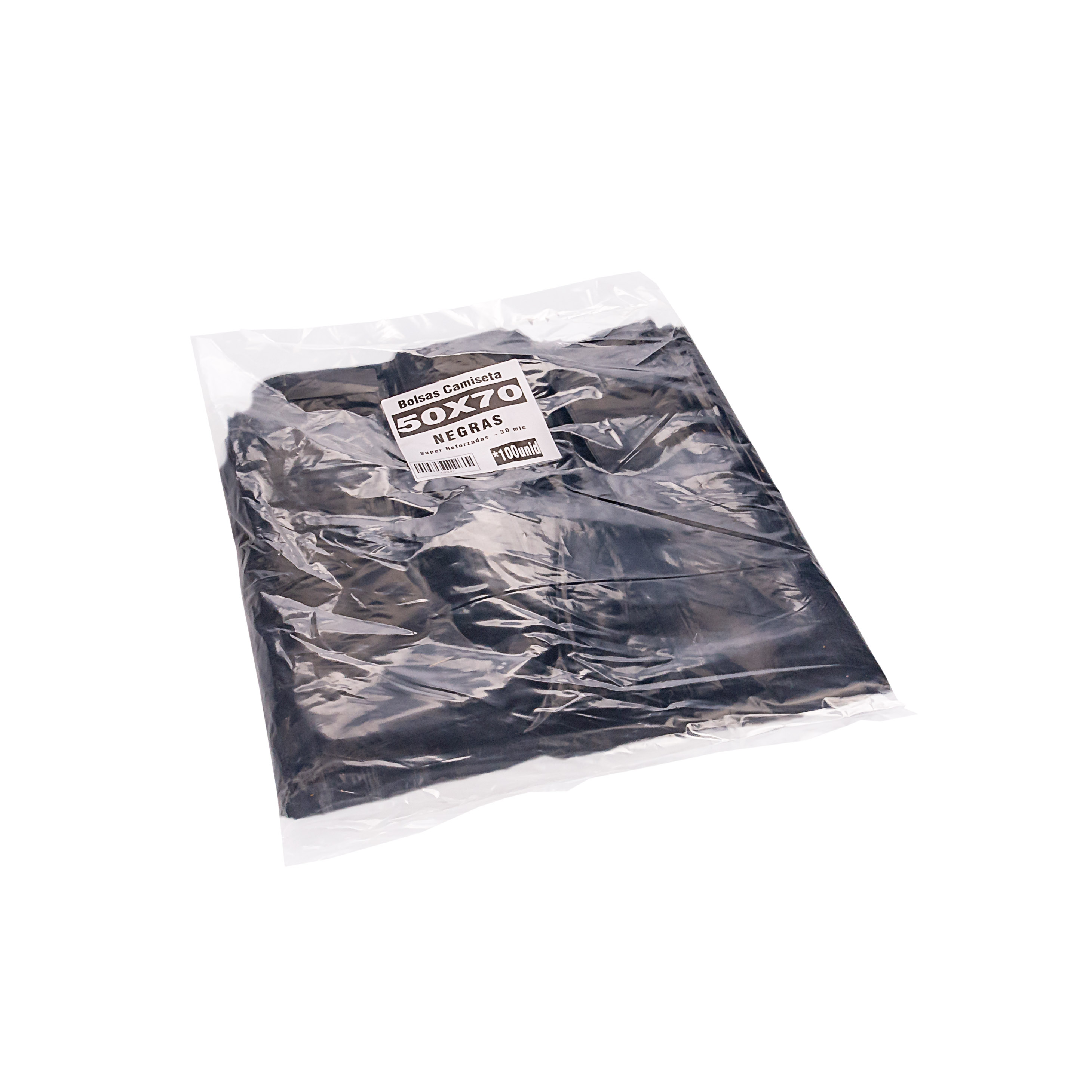 BOLSAS CAMISETA NEGRAS FERNANDEZ SUPER REFORZADA (BD - 30MIC) 50X70 *100UNID