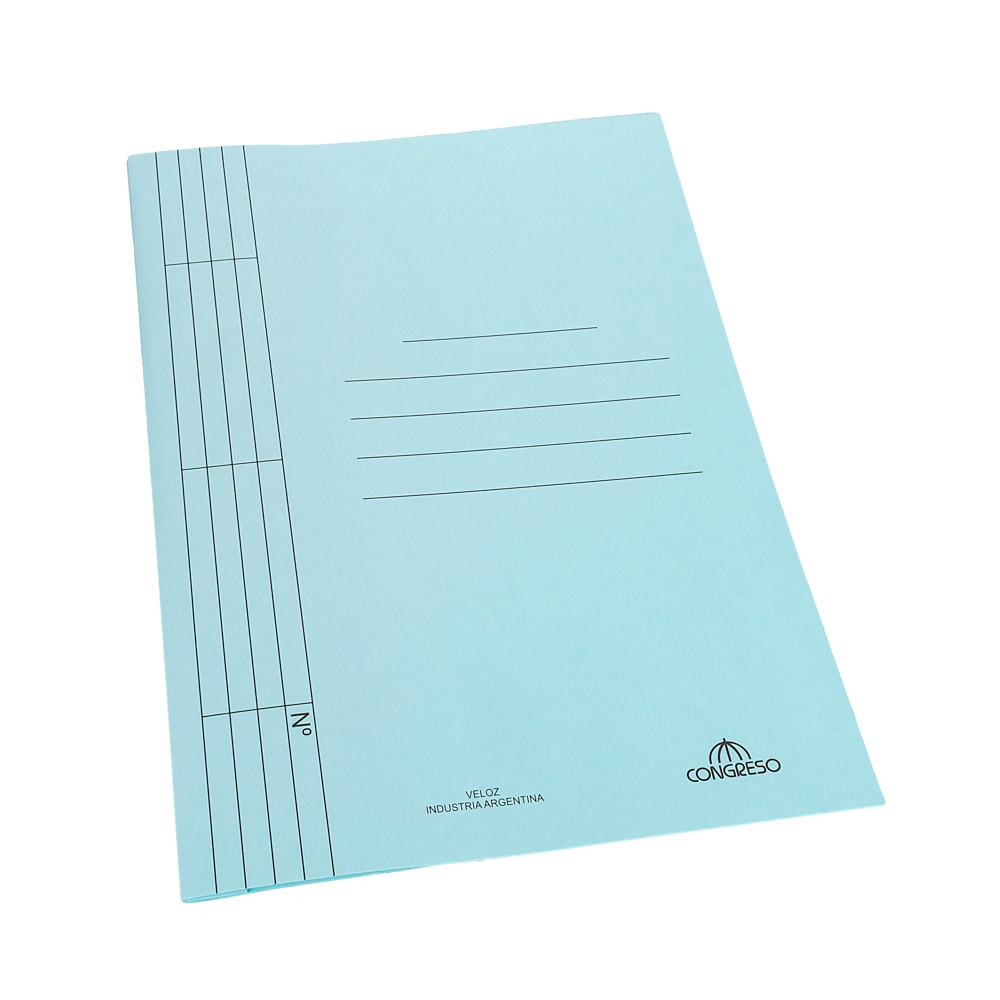 CARPETA CON BROCHE VELOX OFICIO CARTON CELESTE (170GRS) CONGRESO *UNID